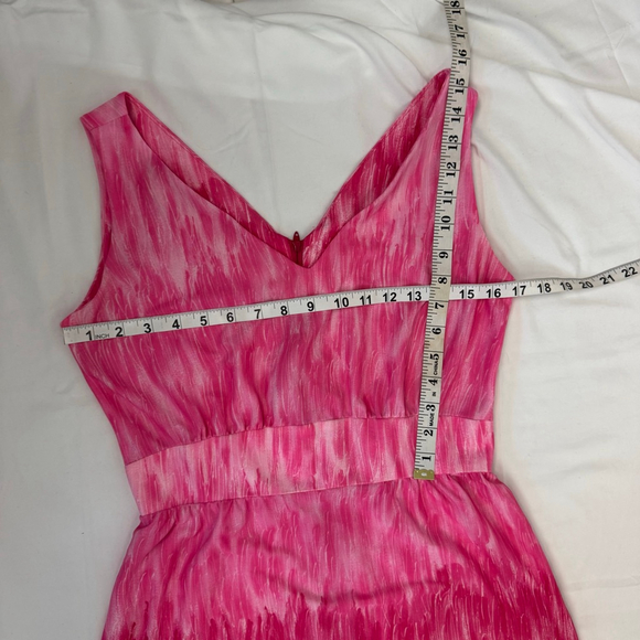 Vintage Pink Maxi Dress Ombré Leslie Fay Women's M Sleeveless - Picture 5 of 13